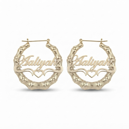 Custom Name Bamboo Hoops