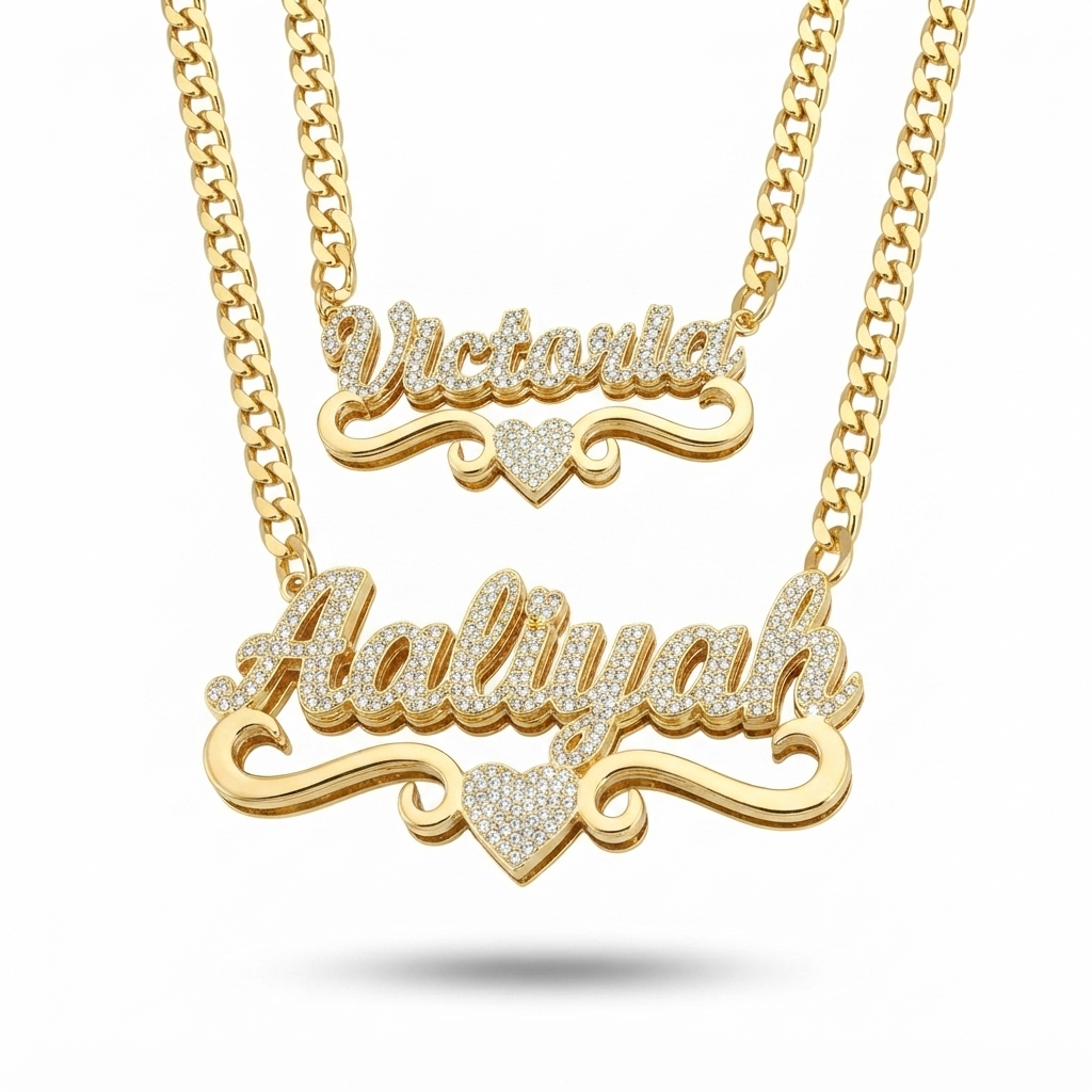 Double Plated Custom Name Necklace