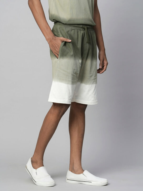 Men's Olive Cotton Regular Fit Shorts