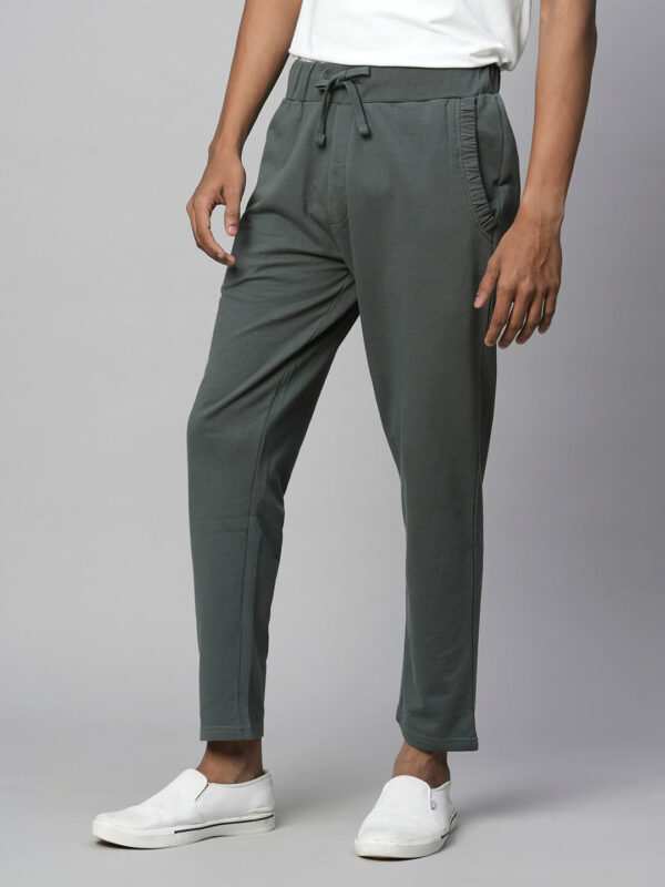 Men's Olive Cotton Regular Fit Pant
