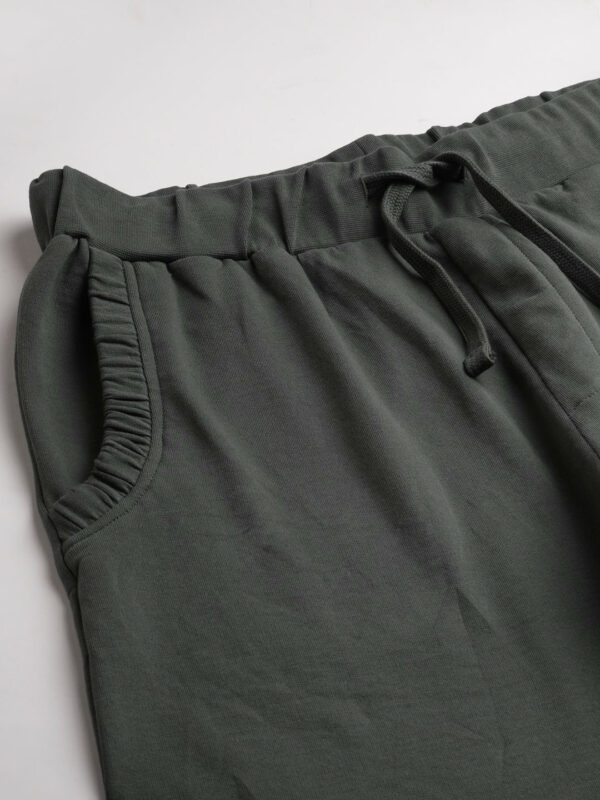 Men's Olive Cotton Regular Fit Pant