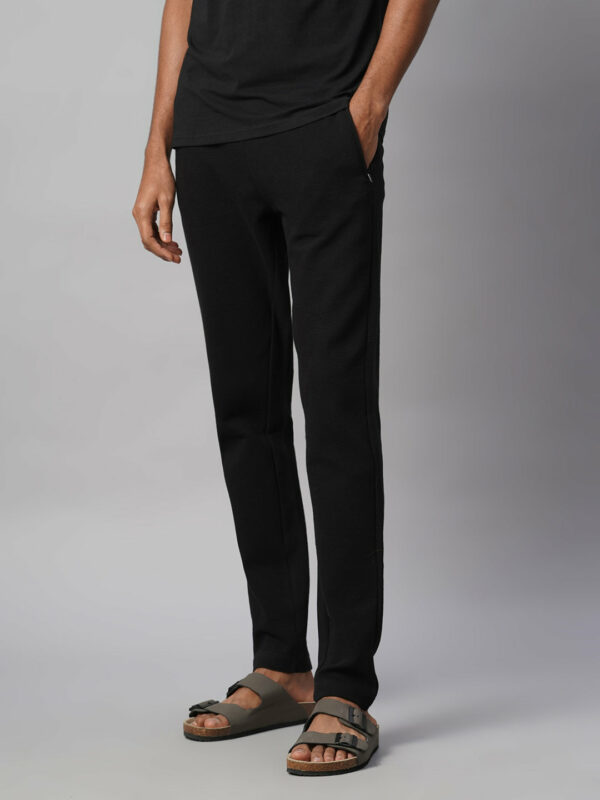 Men's Black 100% Cotton Regular Fit Knit pant
