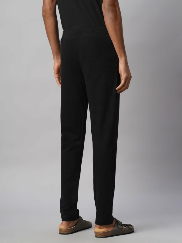Men's Black 100% Cotton Regular Fit Knit pant