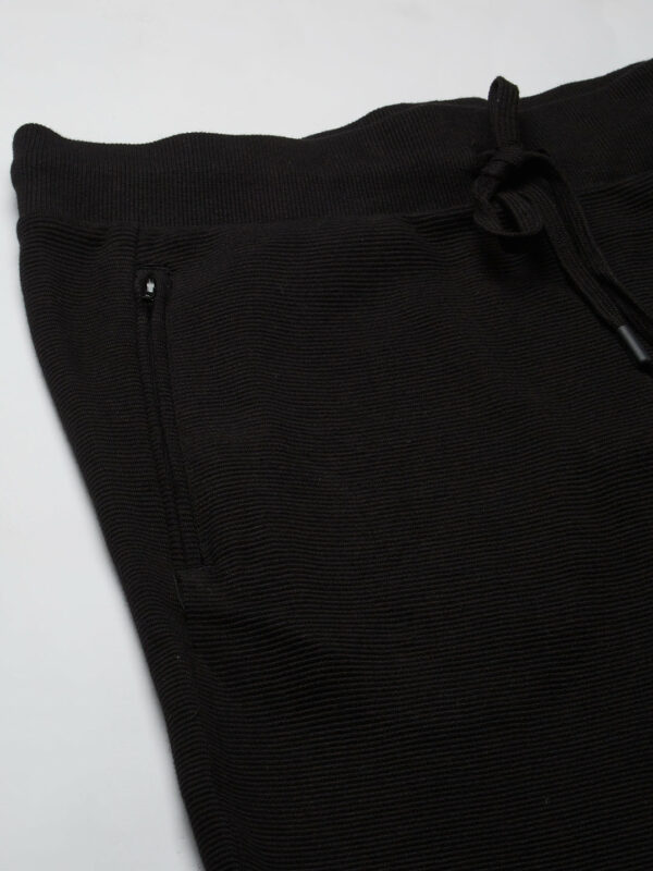 Men's Black 100% Cotton Regular Fit Knit pant