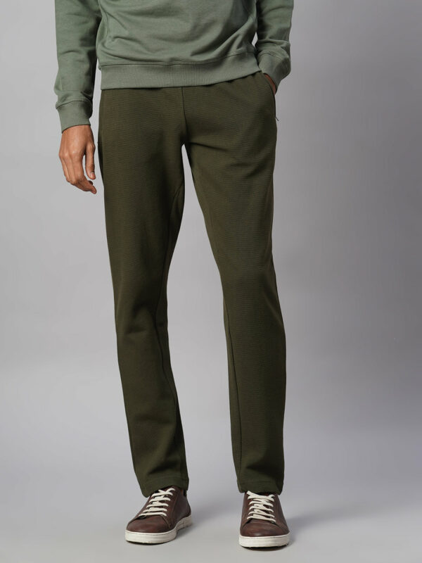 Men's Green 100% Cotton Regular Fit Knit pant