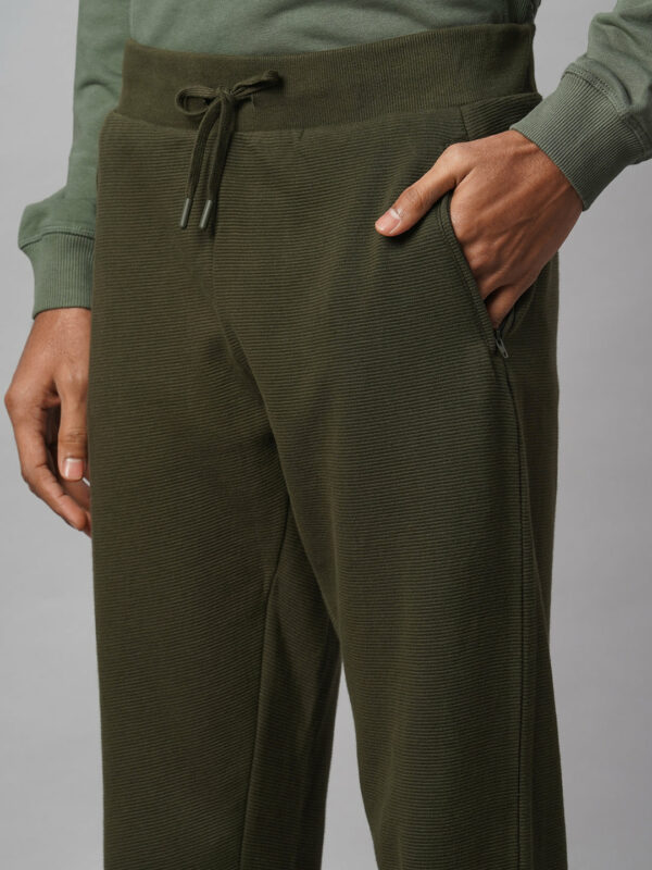 Men's Green 100% Cotton Regular Fit Knit pant