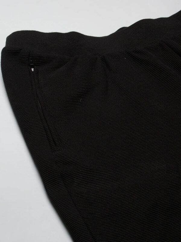 Men's Black 100% Cotton Regular Fit Knit Shorts