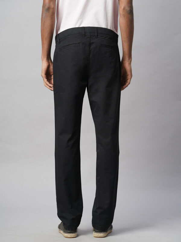 Men's Black Cotton Lycra Regular Fit Pant