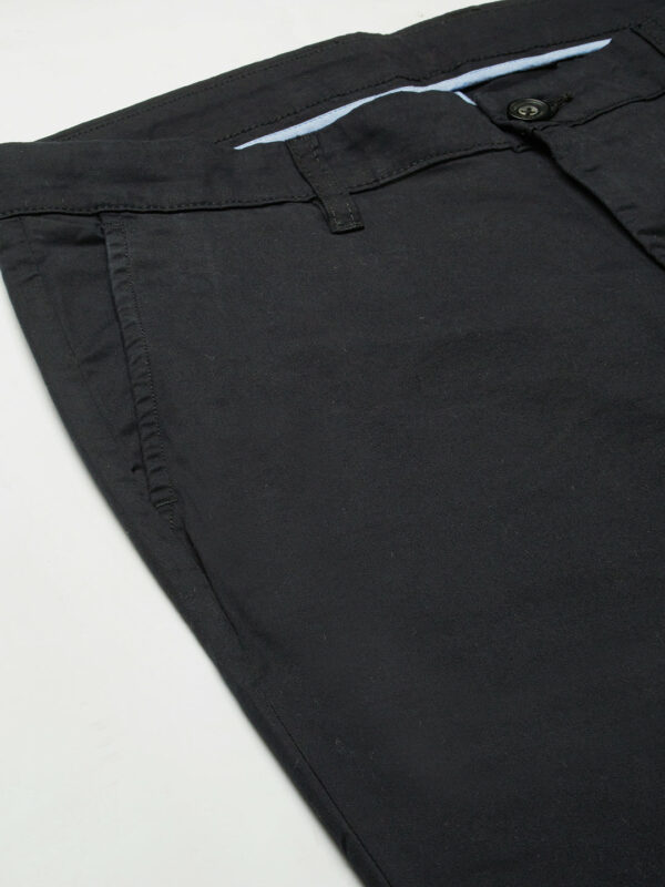 Men's Black Cotton Lycra Regular Fit Pant