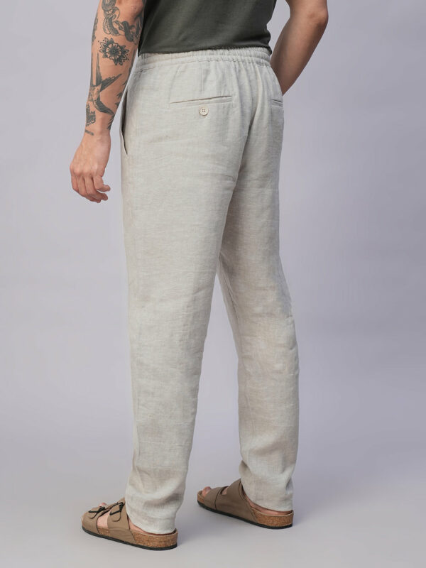 Men's Natural 100% Linen Regular Fit Pant