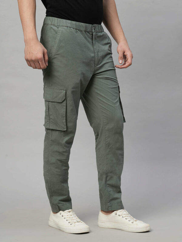 Mens 100% Cotton Cargo Pants Olive Green