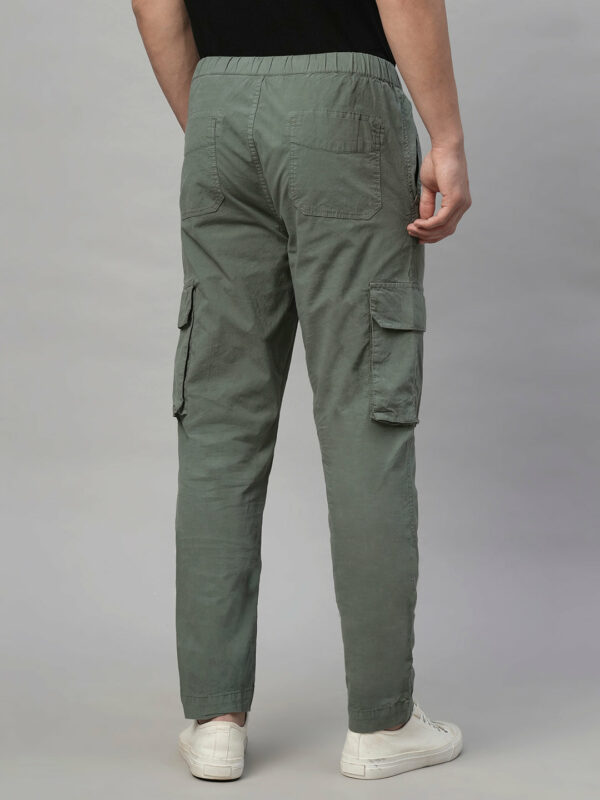 Mens 100% Cotton Cargo Pants Olive Green