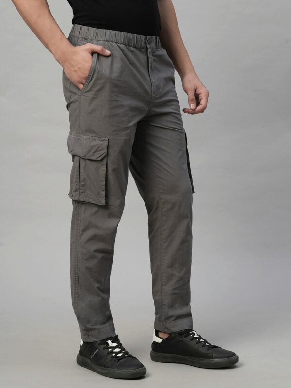 Mens 100% Cotton Cargo Pants Grey