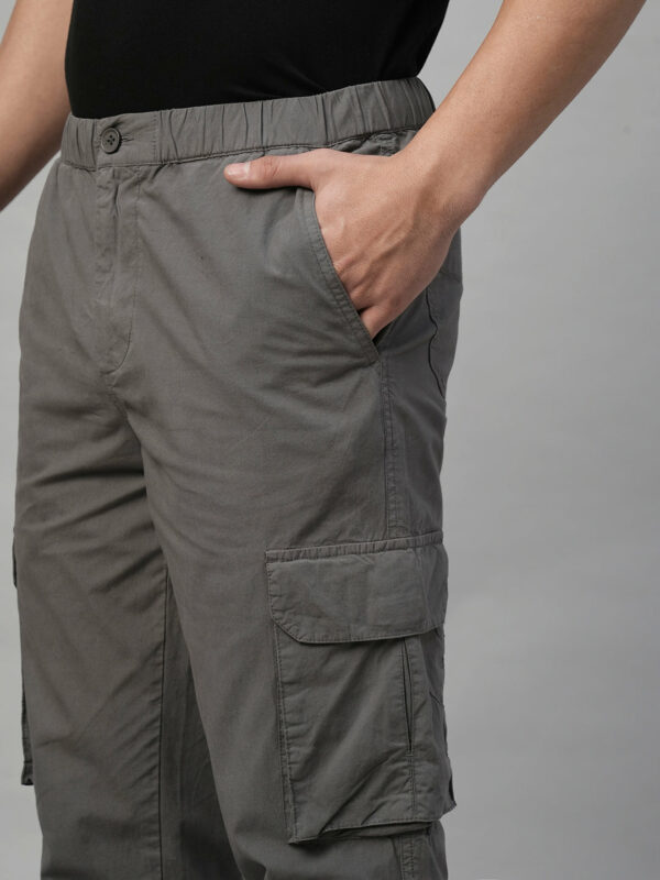Mens 100% Cotton Cargo Pants Grey