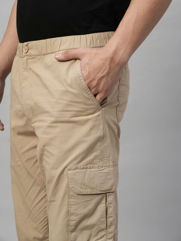 Mens 100% Cotton Cargo Pants Khaki