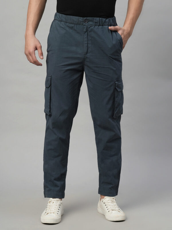 Mens 100% Cotton Cargo Pants Navy