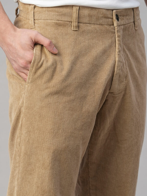Men's Corduroy Khaki Cotton Lycra Regular Fit Pant