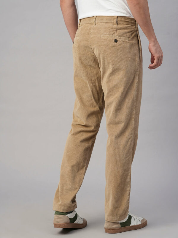 Men's Corduroy Khaki Cotton Lycra Regular Fit Pant