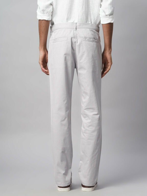 Men's Grey Cotton Lycra Regular Fit Pant