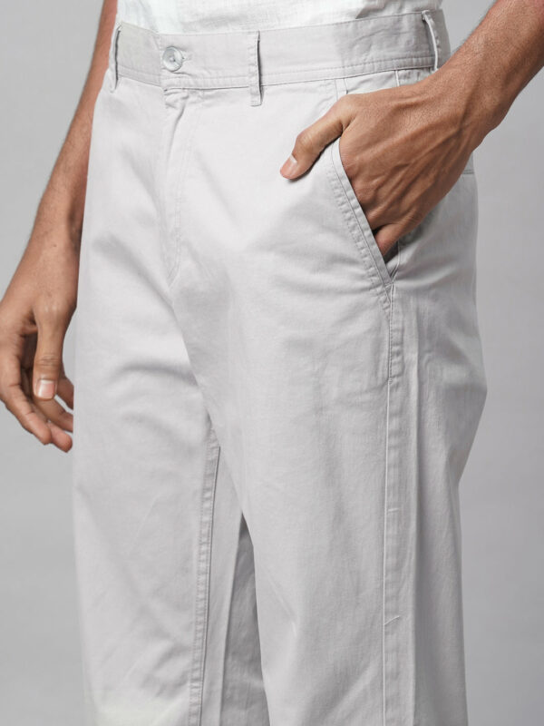 Men's Grey Cotton Lycra Regular Fit Pant
