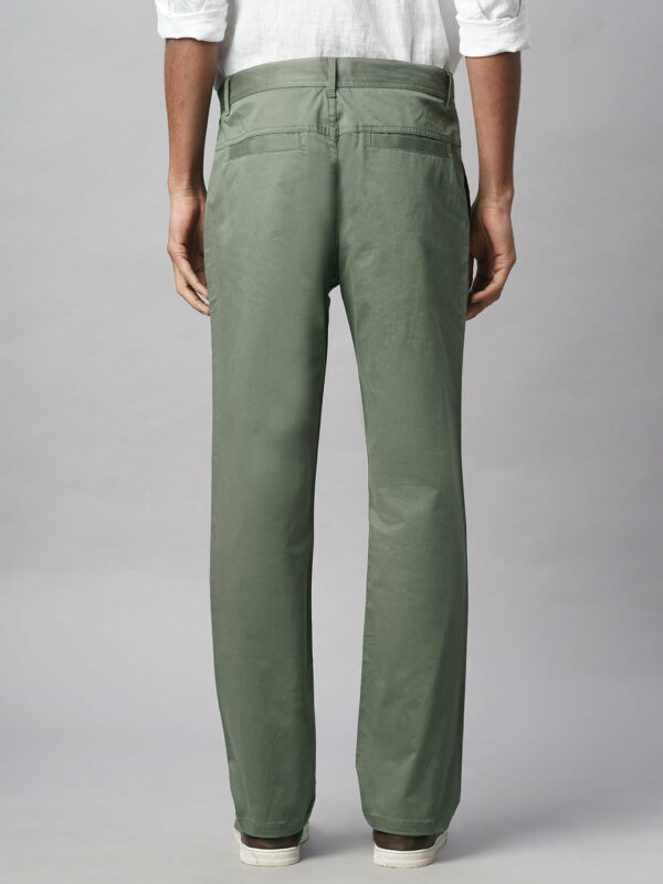 Men's Lt.Olive Cotton Lycra Regular Fit Pant