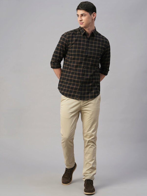 Men's Black Cotton Regular Fit Shirt