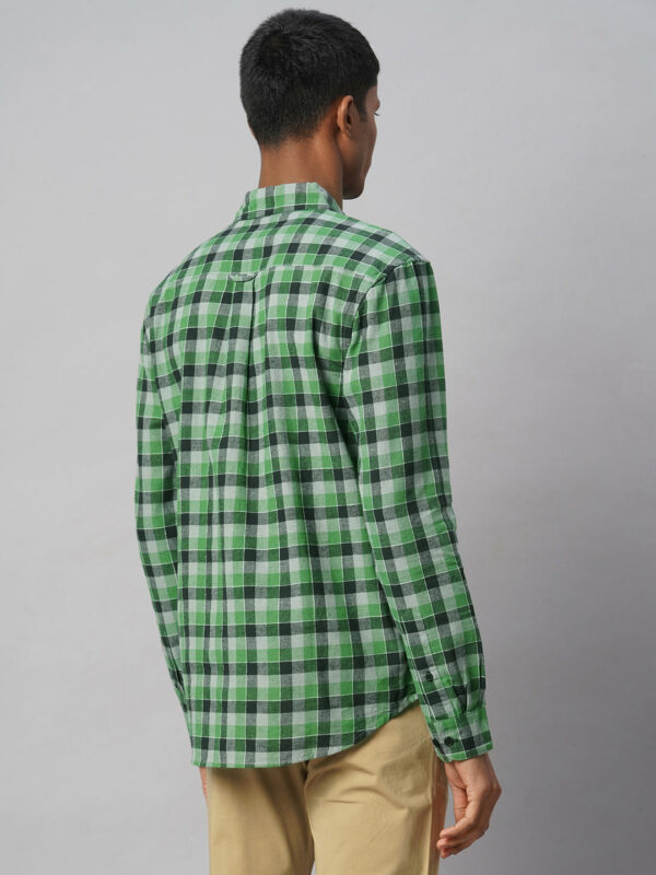 Men's Green Cotton Linen Regular Fit Shirt