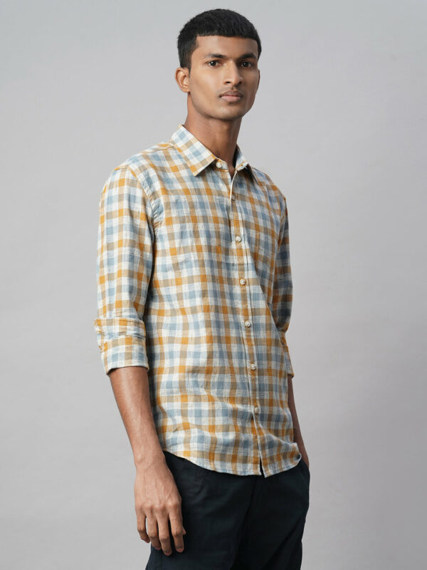 Men's Green Cotton Linen Regular Fit Shirt