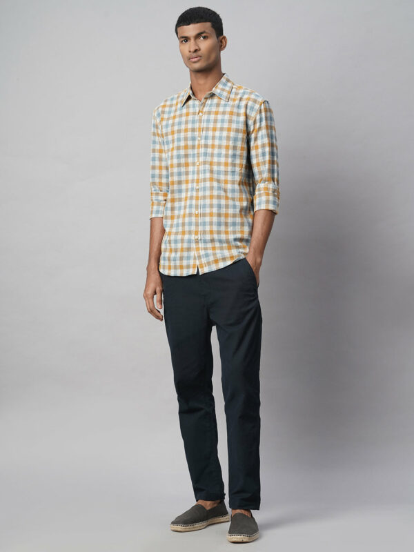 Men's Green Cotton Linen Regular Fit Shirt