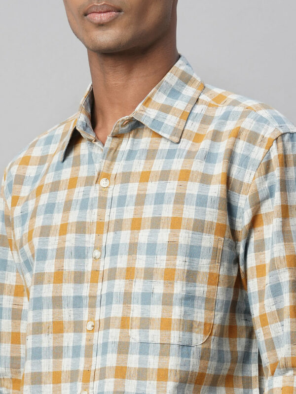 Men's Green Cotton Linen Regular Fit Shirt