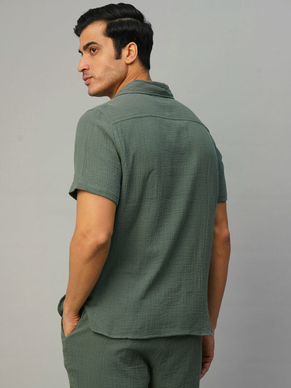 Men's Grey Cotton Loose Fit Shirt