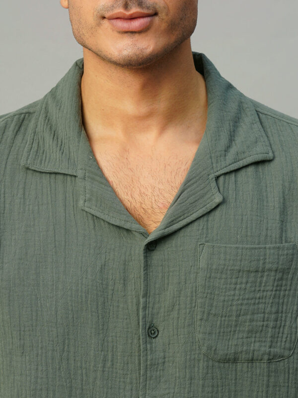 Men's Grey Cotton Loose Fit Shirt