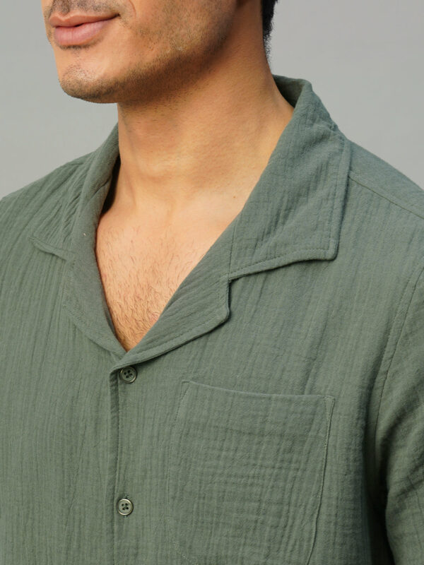 Men's Grey Cotton Loose Fit Shirt