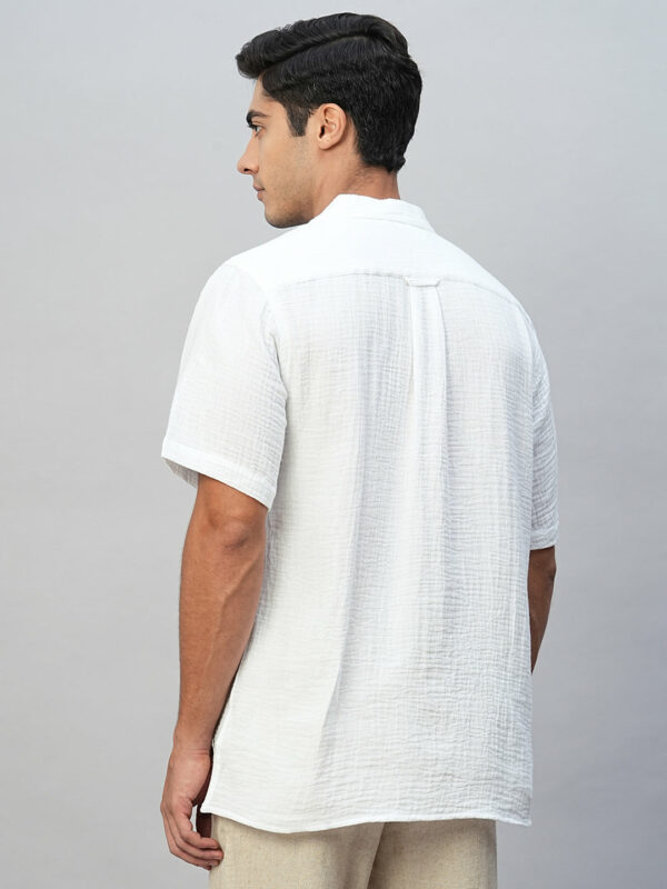Men's White Cotton Regular Fit Shirt