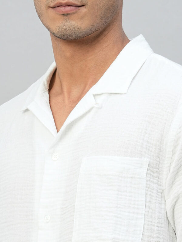 Men's White Cotton Regular Fit Shirt