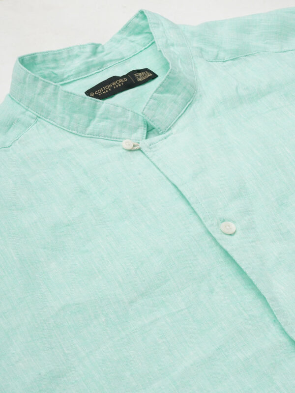 Men's White 100% Linen Regular Fit Shirt