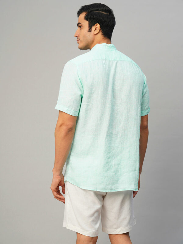 Men's White 100% Linen Regular Fit Shirt