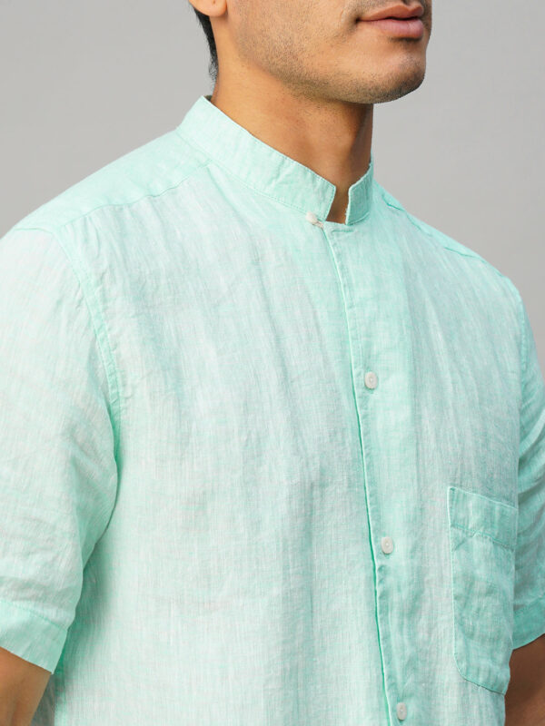 Men's White 100% Linen Regular Fit Shirt