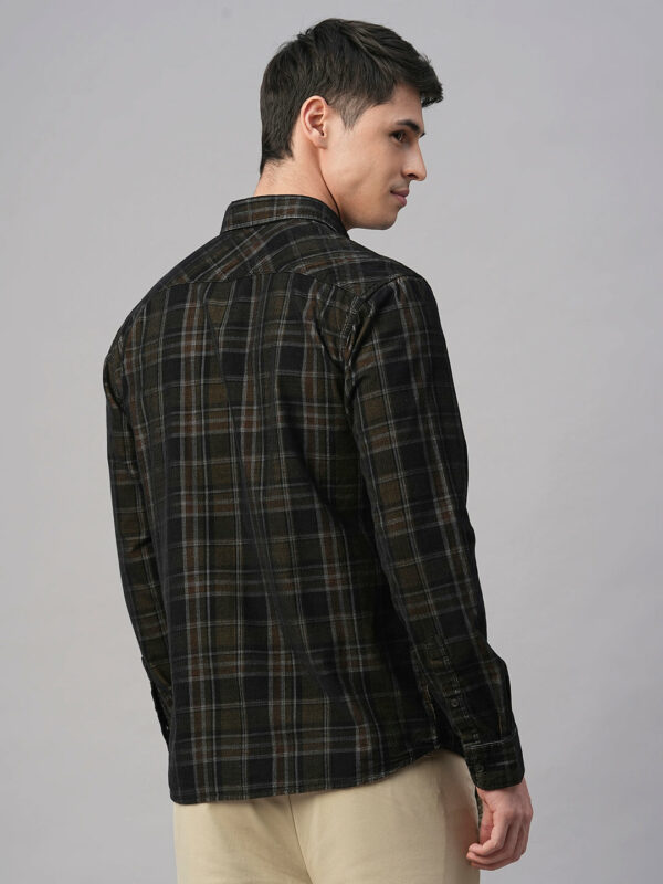 Men's Corduroy Black 100% Cotton Regular Fit Shirt