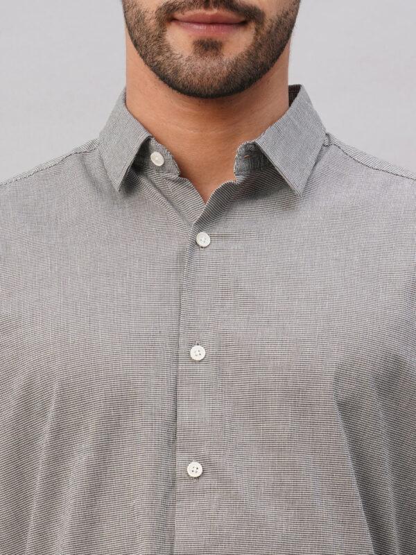 Men's Brown Cotton Slim Fit Shirt
