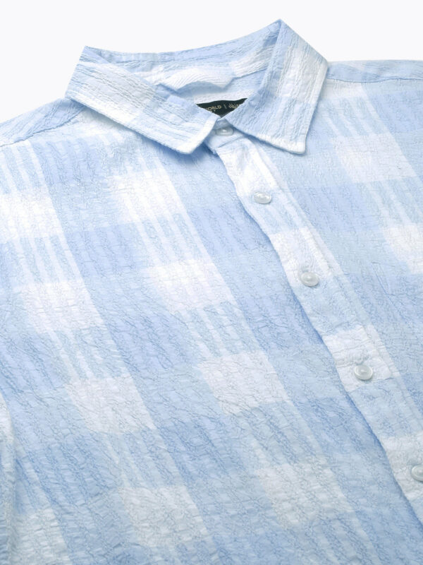 Men's Blue Cotton Lycra Regular Fit Shirt