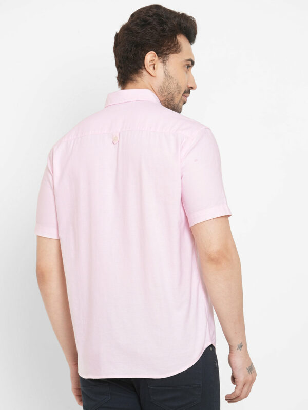 Men's Pink Oxford Cotton Regular Fit Shirt