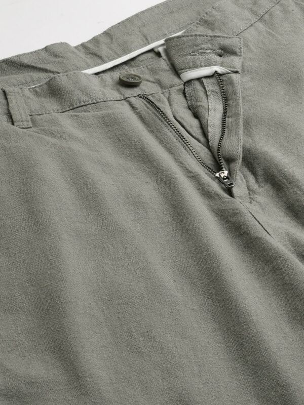 Men's Olive Linen Viscose Regular Fit Shorts