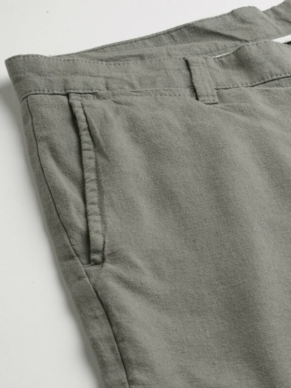 Men's Olive Linen Viscose Regular Fit Shorts