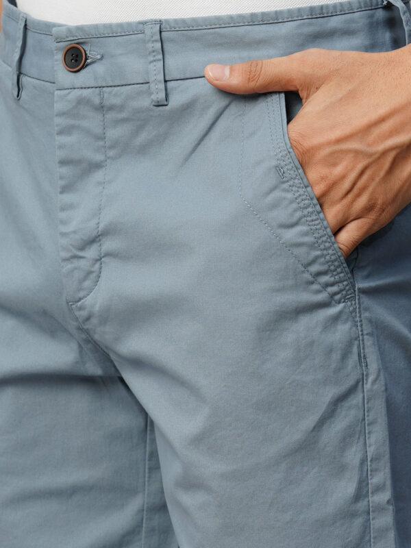 Men's Greyish Blue Cotton Lycra Regular Fit Shorts