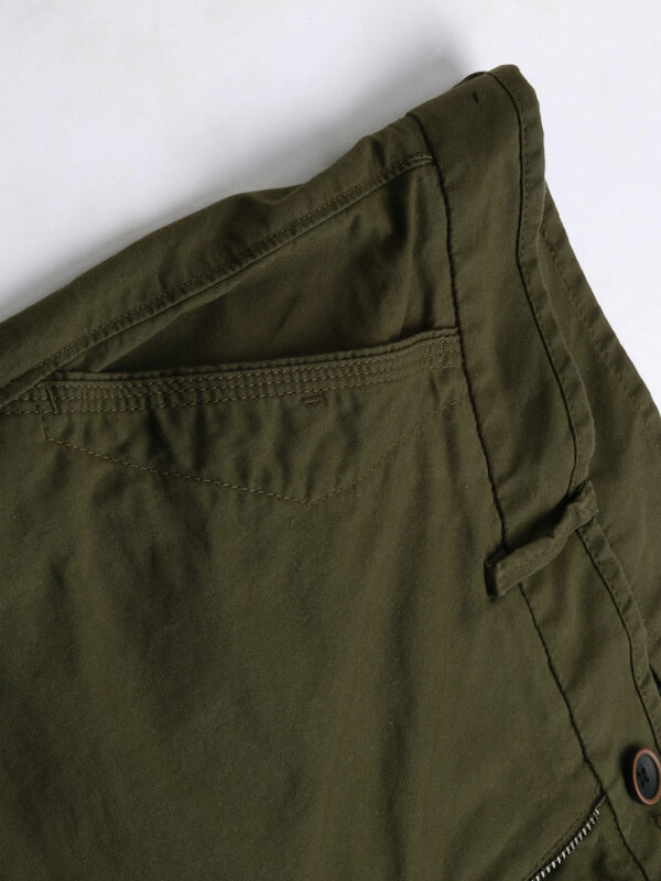 Men's Olive Cotton Lycra Regular Fit Shorts