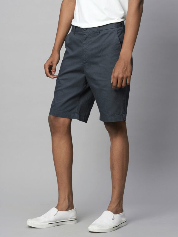 Men's Cotton Lycra Dk Blue Regular Fit Shorts