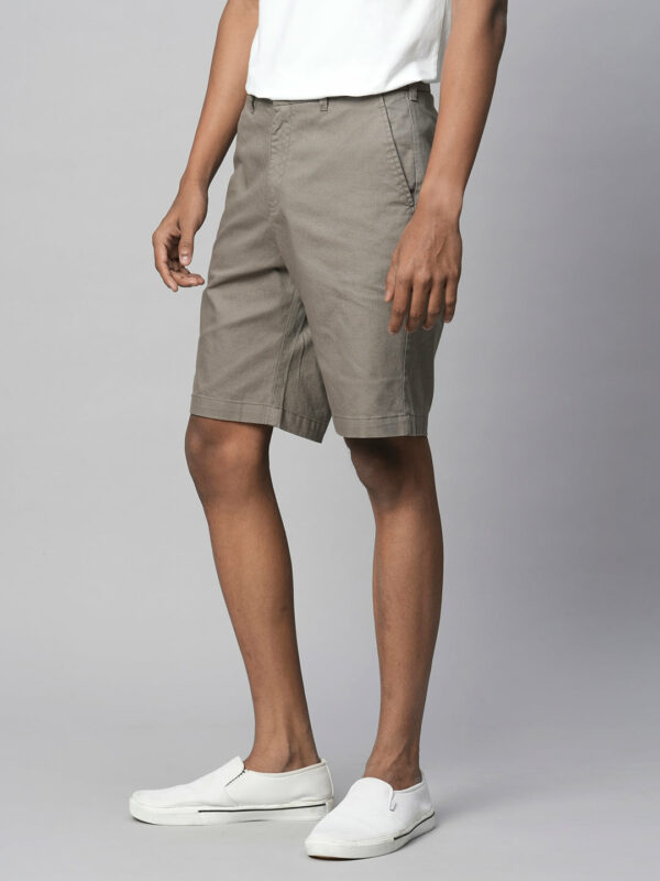 Men's Cotton Lycra Olive Regular Fit Shorts