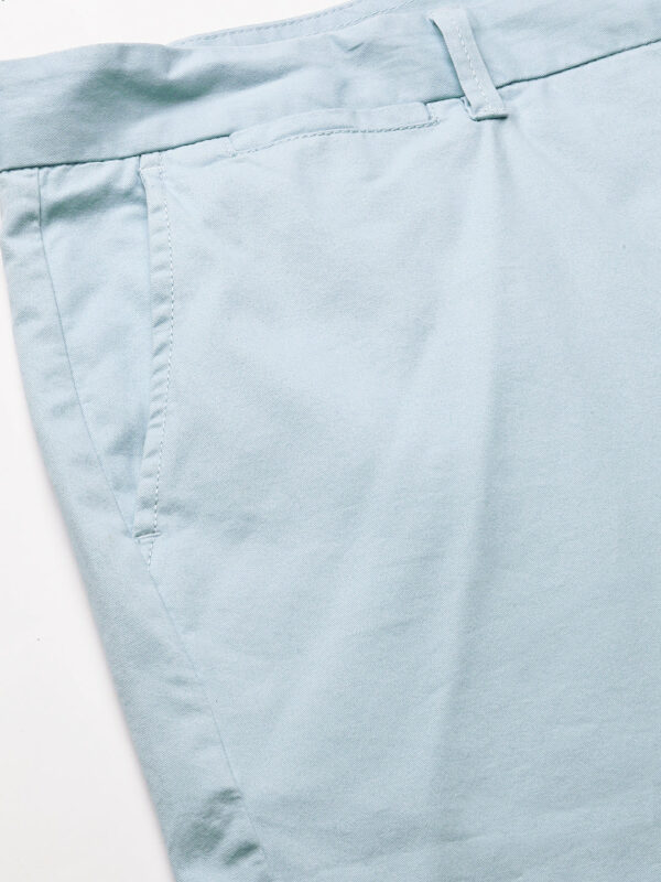 Men's Light Blue Cotton Regular Fit Shorts