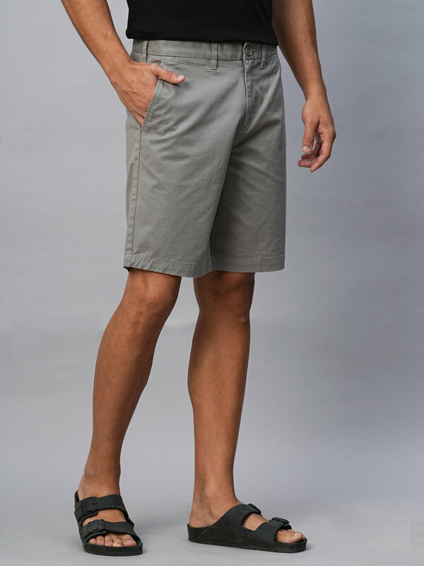 Men's Grey Cotton Lycra Regular Fit Shorts